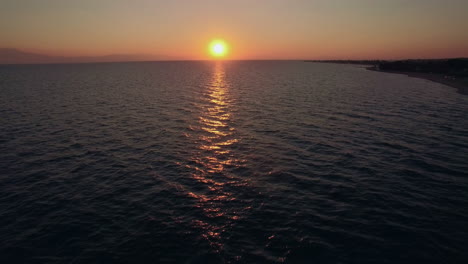 Aerial-seascape-at-sunset