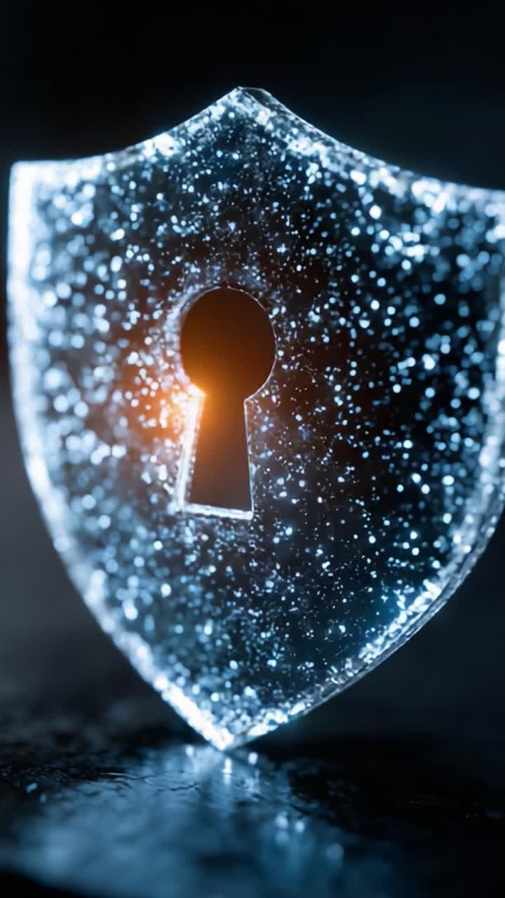 A Glowing Shield with a Keyhole Highlighted in Bright Orange, Symbolizing Security, Protection, and Safe Access in a Modern Digital World