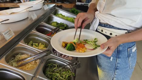 woman at a salad bar