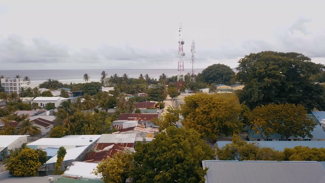 tomas de drones de la isla maldiva dethuslusdhoo, cerca de la capital masculina, maldivas