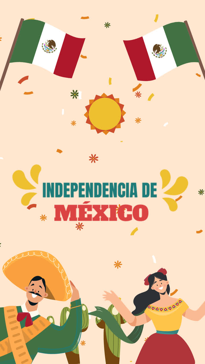 uma animação de fundo plano para a celebração do dia da independência do méxico