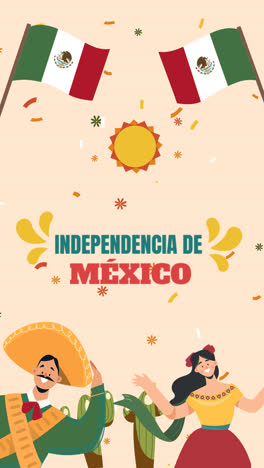 an animation of flat background for mexico independence day celebration