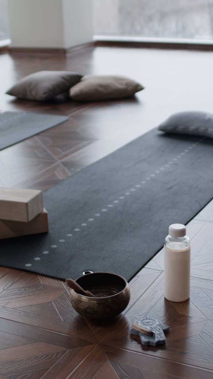 Yoga Studio Interior with Props