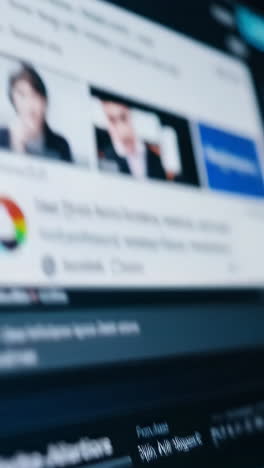 blurred computer screen showing online meeting