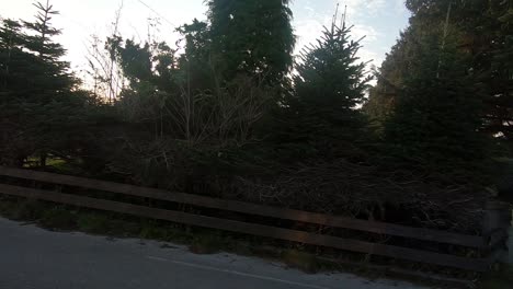driving through the countryside