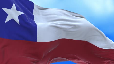 un bucle sin costuras de la bandera chilena.