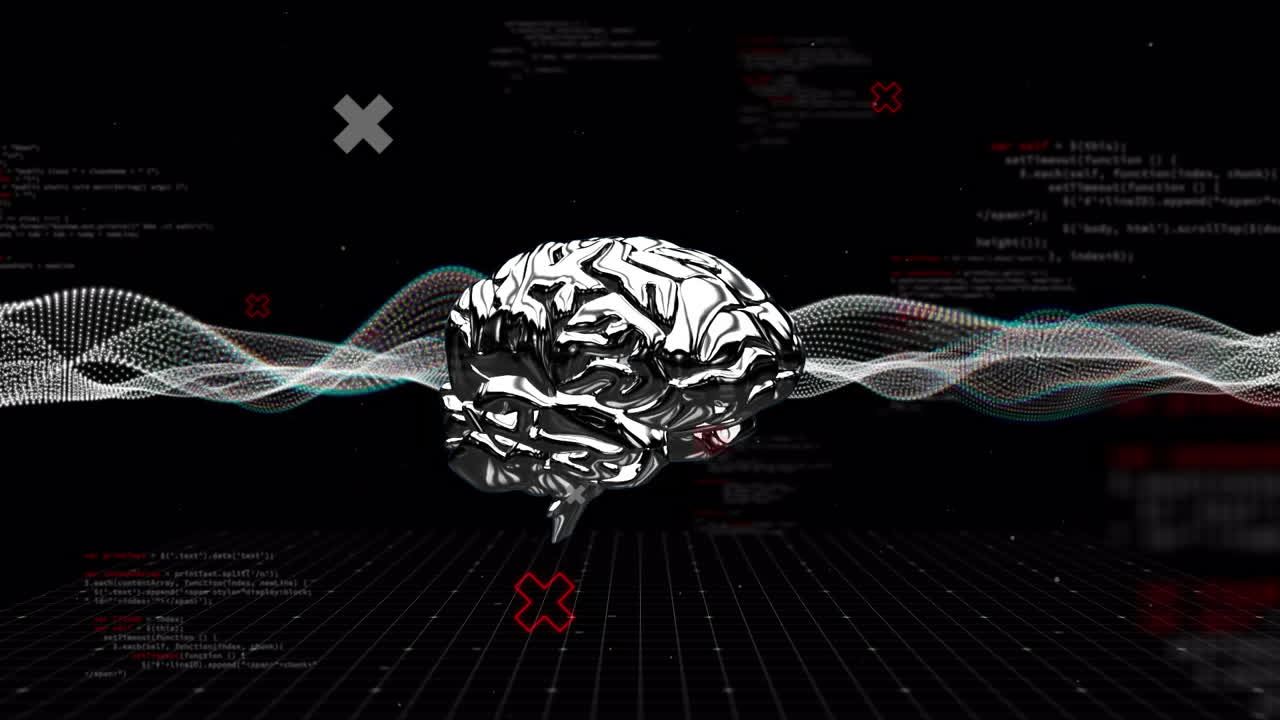 Animation of data processing over human brain