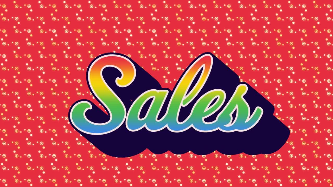 animación del texto de ventas sobre las formas