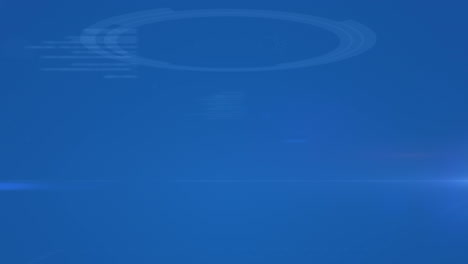 animación de 4 por ciento aumentando sobre moléculas y datos en el espacio azul