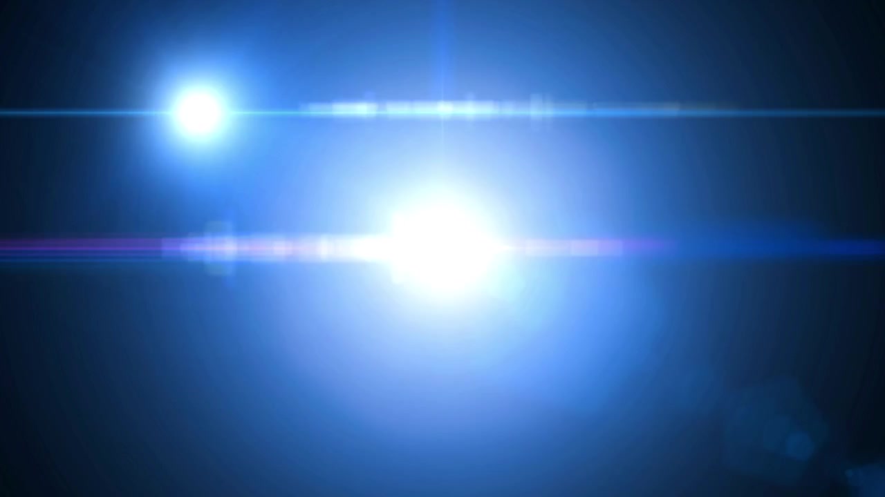 Effetto flare ottico dinamico con bagliore blu e bianco