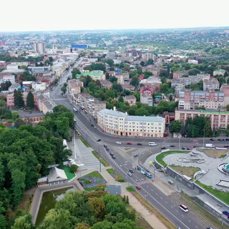 aerial view of park alley
