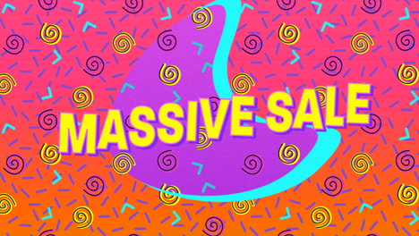 massive sale graphic on pink background 4k