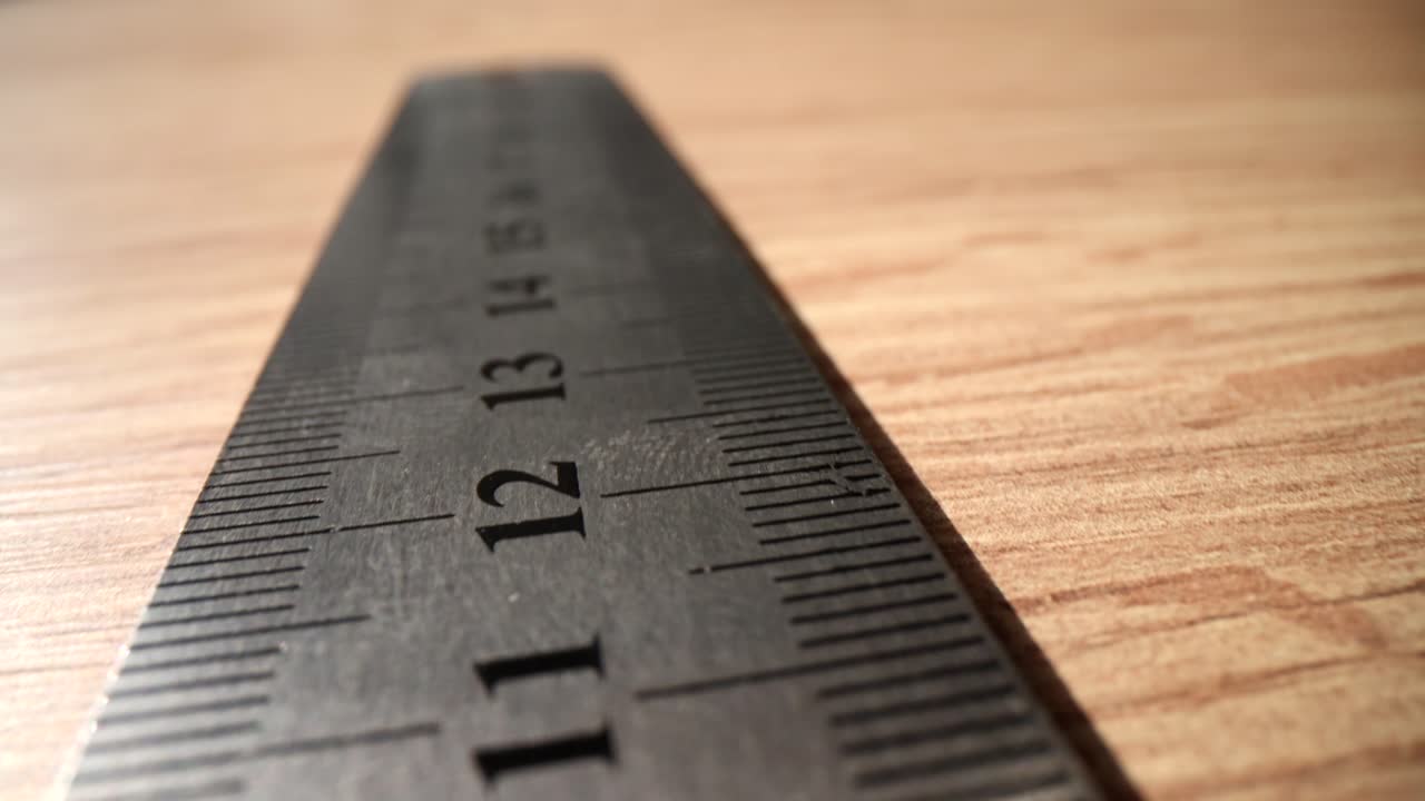 Ruler on Wood Surface
