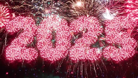 new year eve christmas fireworks with numbers 2025 from volleys.