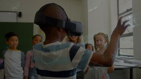 animation of mathematical equations over schoolchildren using vr headsets