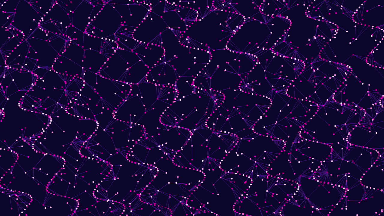 Grid of circles and green dots on dark background