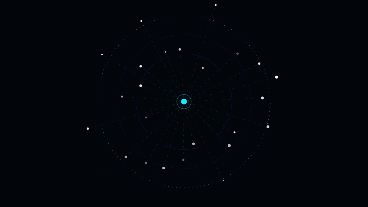Abstract Digital Radar Interface with Rotating Particles