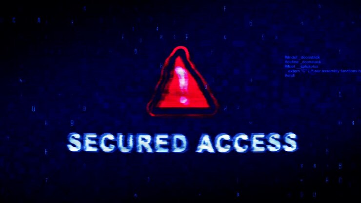 Secured Access Text Digital Noise Twitch Glitch Distortion Effect Error Loop Animation.