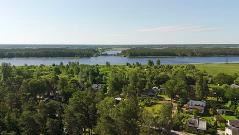 scenic aerial view of jurmala's lush landscape and calm baltic beach vibes
