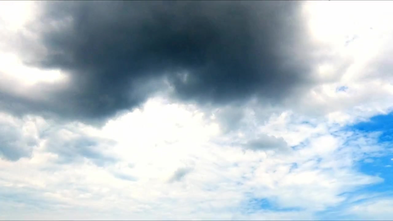 Timelapse of dramatic cloud formations moving across an open sky, creating dynamic natural patterns and changing atmospheric conditions.
