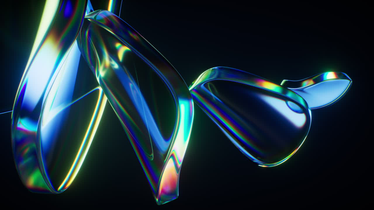 Abstract gradient glass geometry background, 3d rendering.