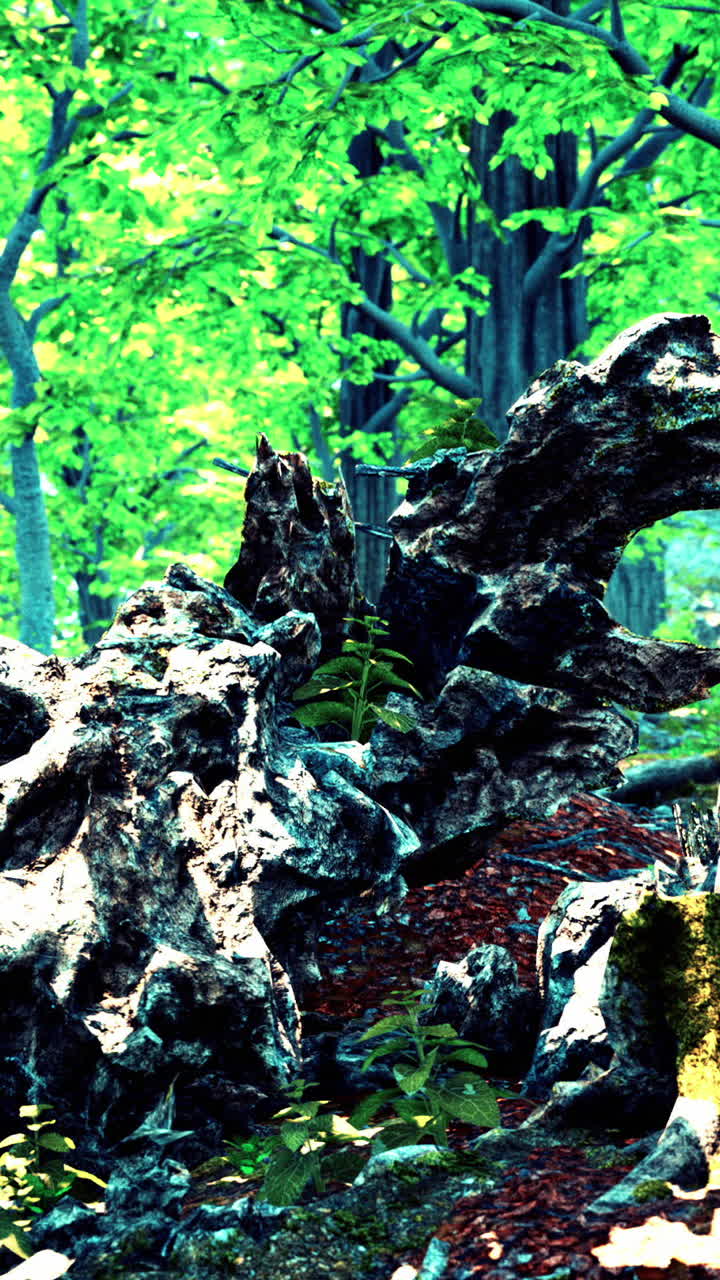 un hermoso musgo verde brillante creció cubriendo las piedras ásperas
