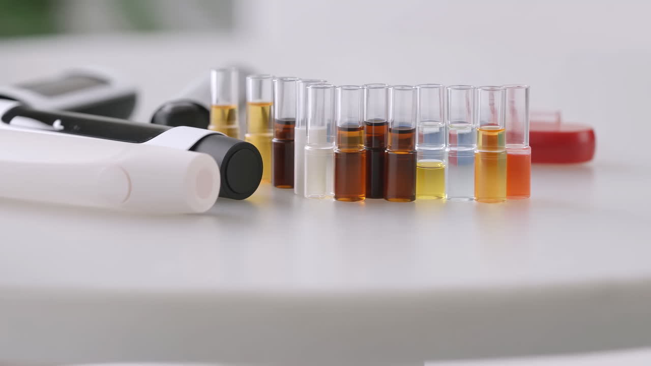 Close-up of Ampoules in a Laboratory