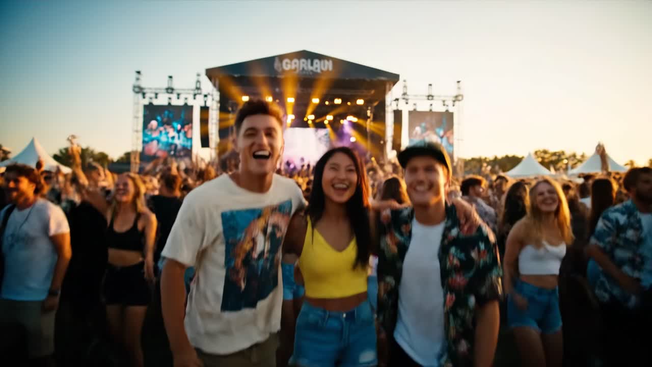 Exciting Music Festival Crowd