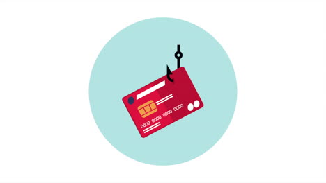 credit card bank with hook fishing animation