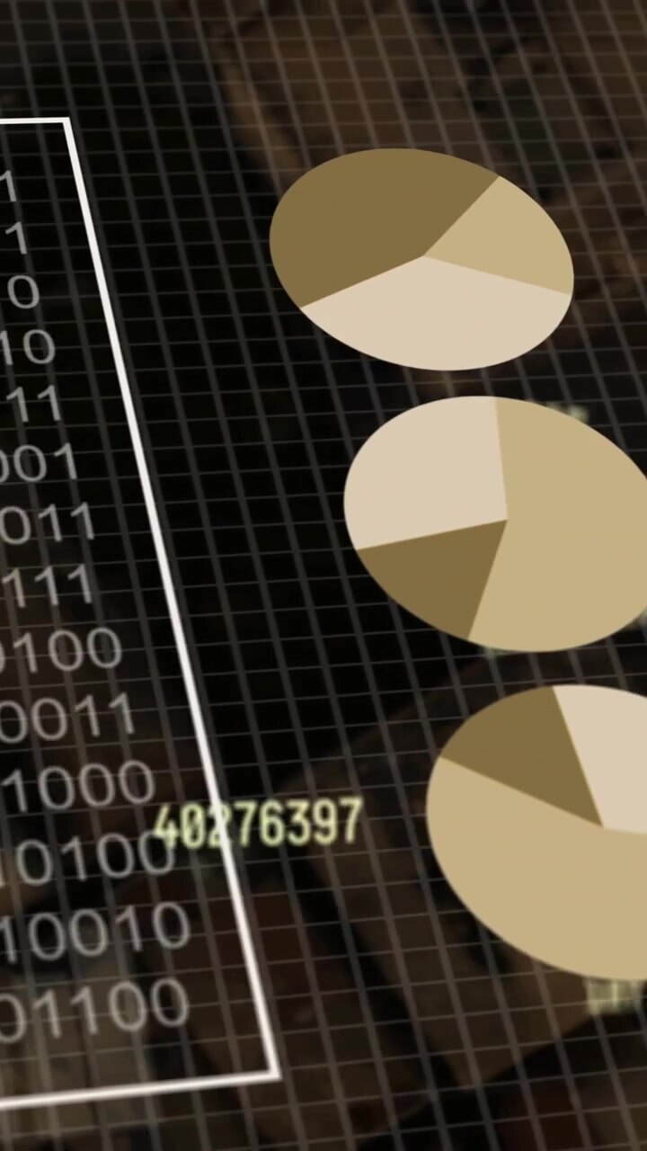 Animation of data processing over cityscape