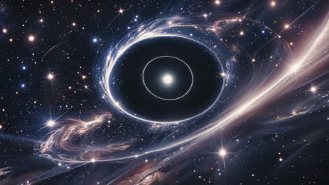 black hole in deep space with accretion disk