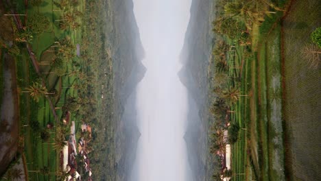 Scenic-Aerial-View-of-Agricultural-Rice-Terraces-Parallel-Dimension-Inception-Style-Vertical-Video