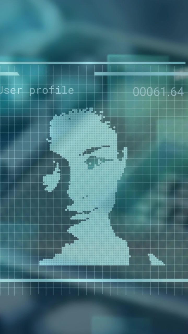 Animation of light spot over multiple changing profile icons and numbers against close up of server
