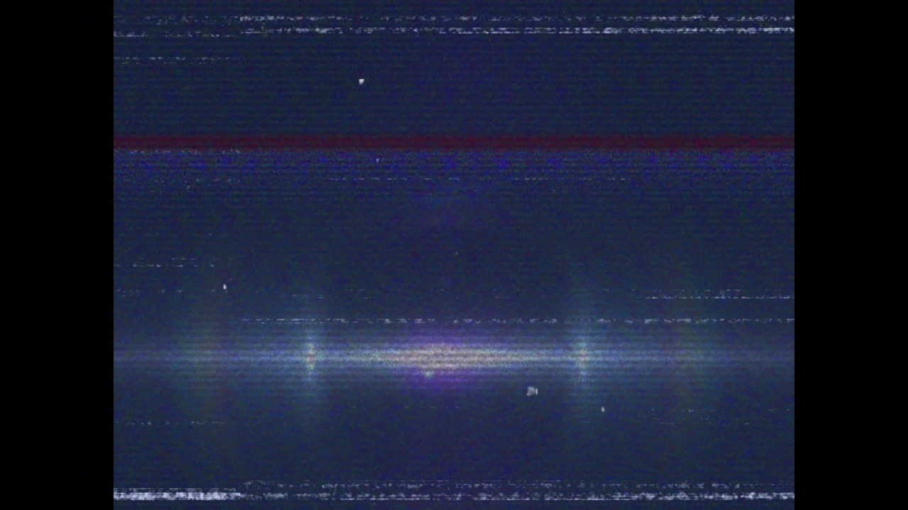 Abstract glitch artifacts showing horizontal static lines and color distortion bands in flat design