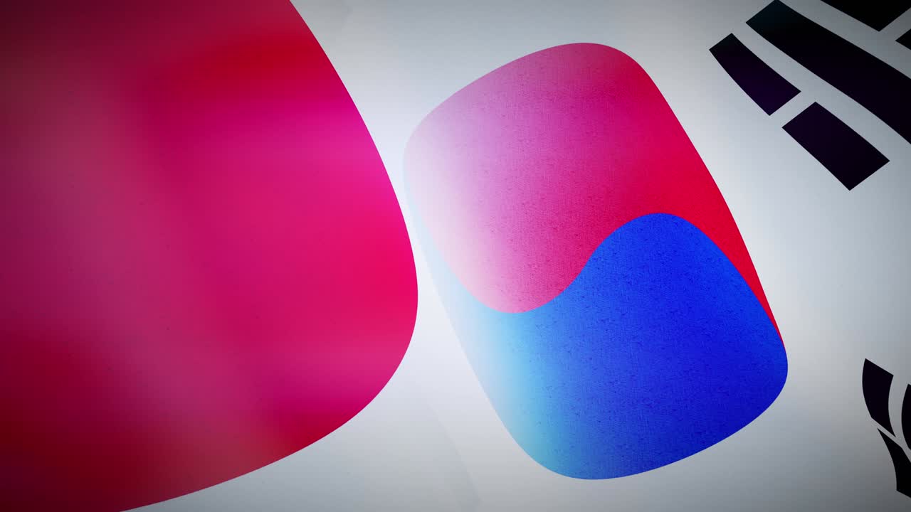 Japan and South Korea flags on a pole show cooperation between Seoul and Tokyo.