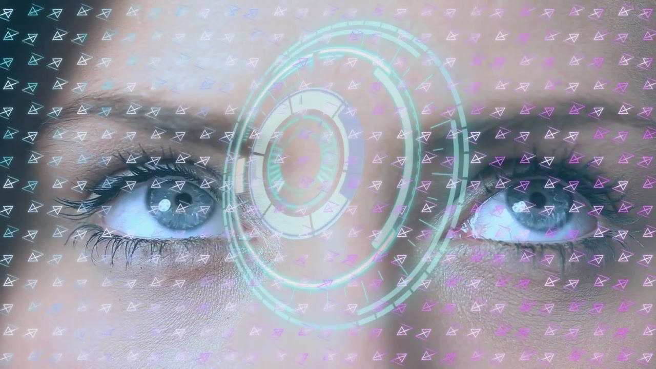 Animation of spots and digital human over eye