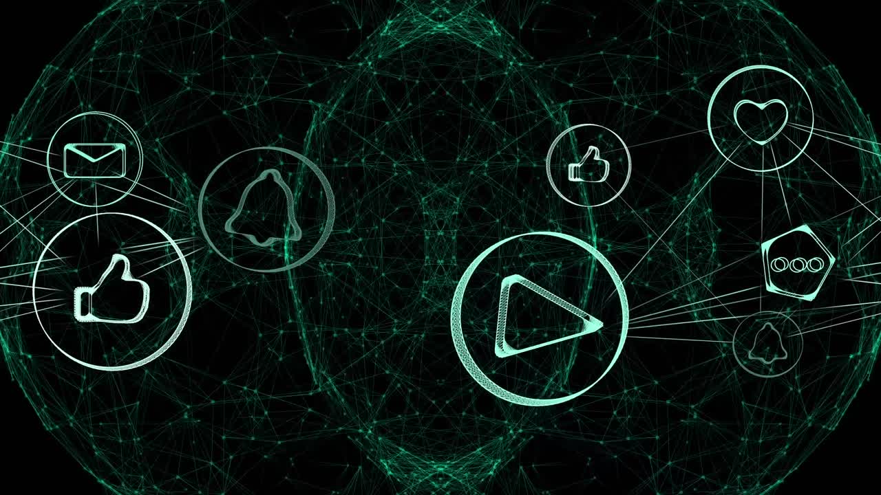 globo brillante contra la red de iconos de conexiones