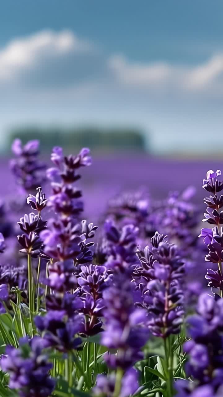 A Breathtaking Display of Lavender Fields Under a Bright Sky, Showcasing the Beauty of Nature's Colors with Lush Purple Blooms and Gentle Light