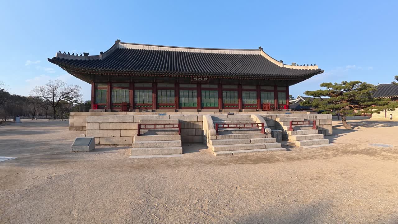 Gyeongbokgung Palace At Daytime In Seoul, South Korea - Wide Shot
