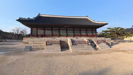 gyeongbokgung palace at daytime in seoul, south korea - wide shot