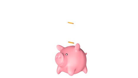 gold coins falling into the piggy banks .growing investment concept. loop