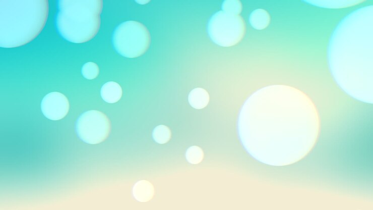 abstracte blauwe en witte achtergrond met drijvende bubbels