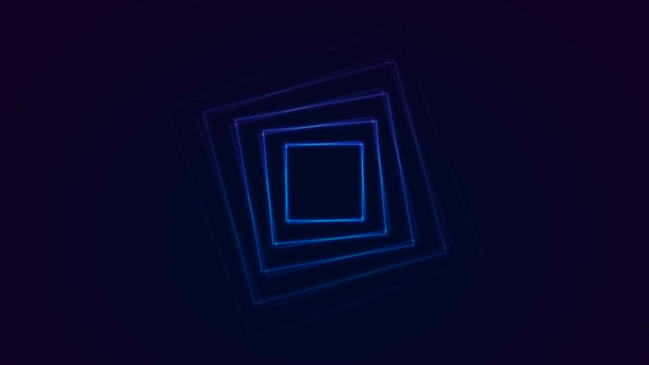 푸른 보라색 네온 레이저 사각형 기술 모션 배경