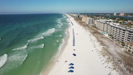 destin, florida, united states - a picturesque view of the coastline - aerial pullback