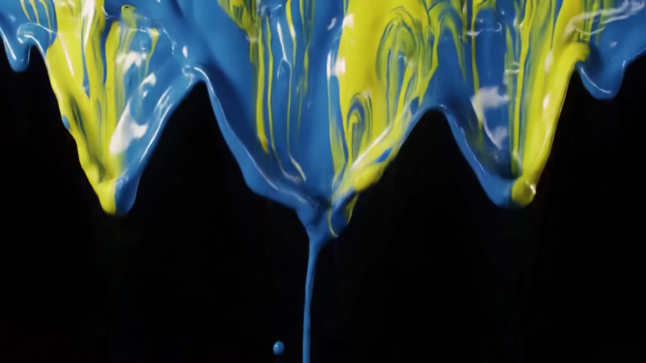 Blue and Yellow Paint Splashes