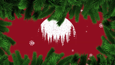 Animation-of-fir-tree-branches-over-christmas-pattern