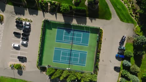 Top-down-drone-shot-of-tennis-courts