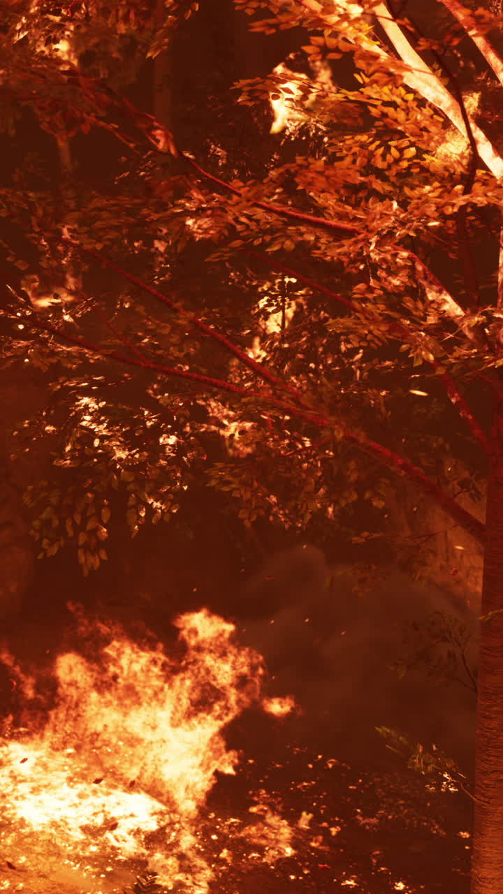 incendio forestal que arde con llamas y humo