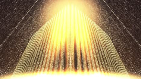 3d realistic animation, gold particles background loop