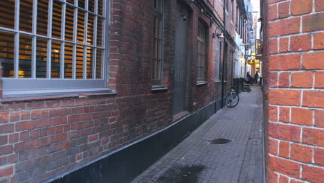 view along street in oxford city centre